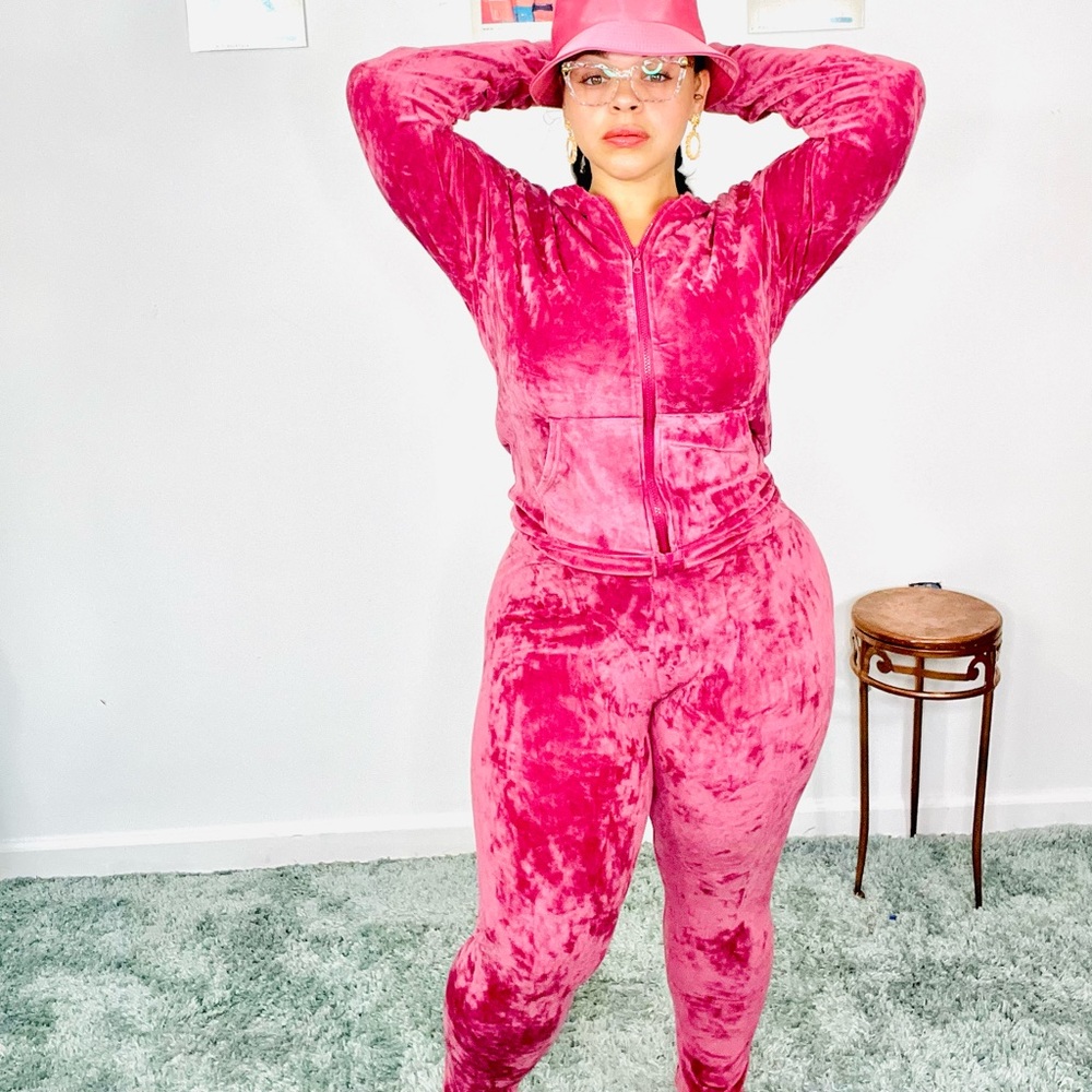 BFF Velour Jogger Set: Mauve - Picture 2 of 12